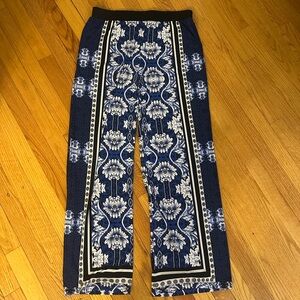 INC International Concepts Blue and White Patterned Pants